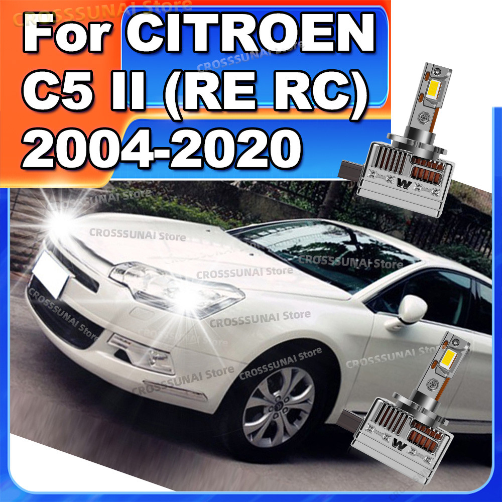 2Pcs Turbo LED Headlight 6000K 50000LM Xenon Replacement Bulbs For CITROEN C5 II RE RC 2004-2020 201