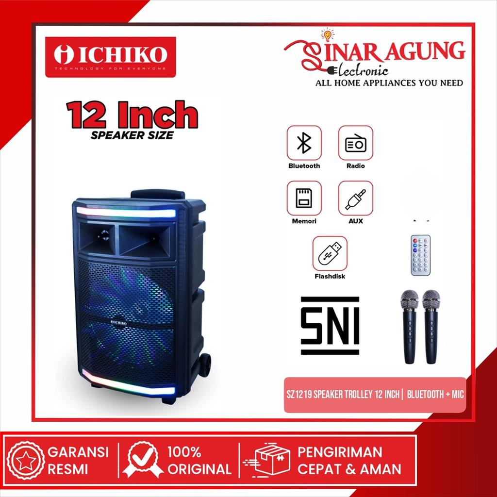 ICHIKO SZ1219 SPEAKER PORTABLE 12 INCH BLUETOOTH KARAOKE - ORIGINAL