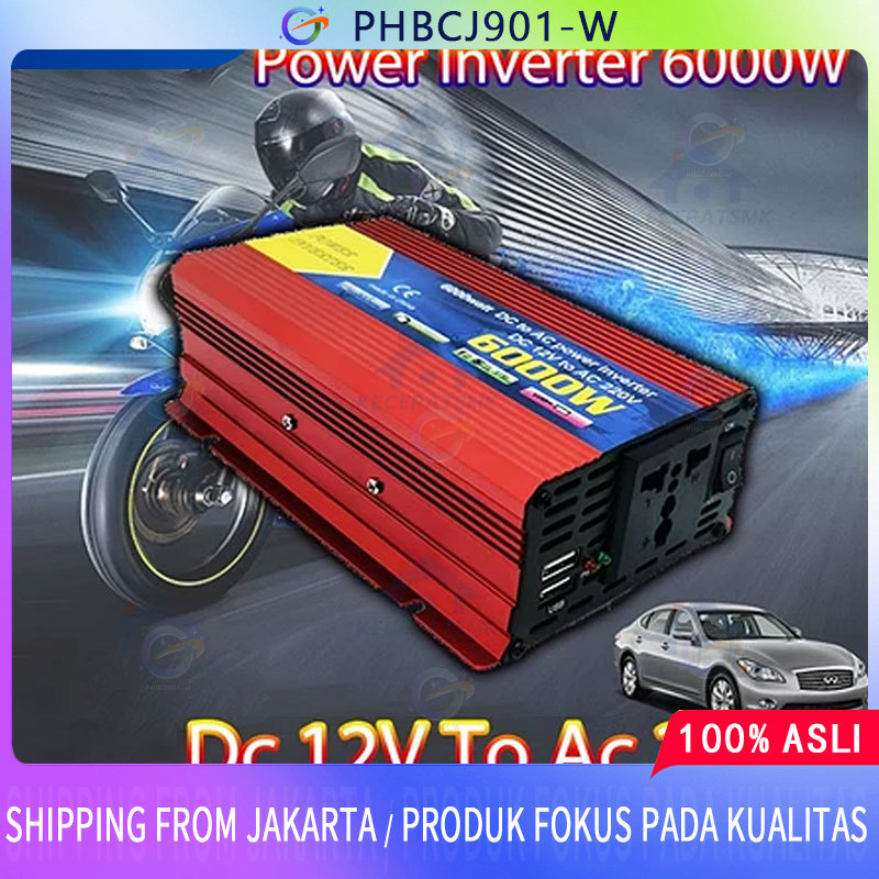 Inverter 6000 Watt Power Inverter DC AC Aki Listrik Serbaguna Besaar 6000W Universal Inverter Mobil