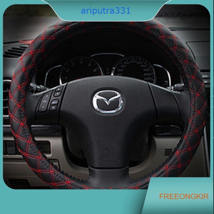 Cover Setir Motif Jahit - Cover Pelindung Stir - Sarung Stir - Steering Wheel Cover
