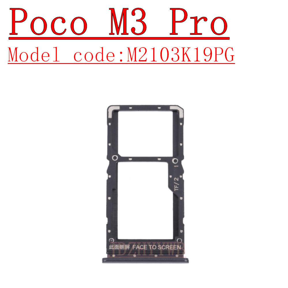 Dual ip SIM Card Tray For Xiaomi Poco M3 Pro PocoM3Pro 4G/5G Phone SIM1 + SIM2 Card Tray Part