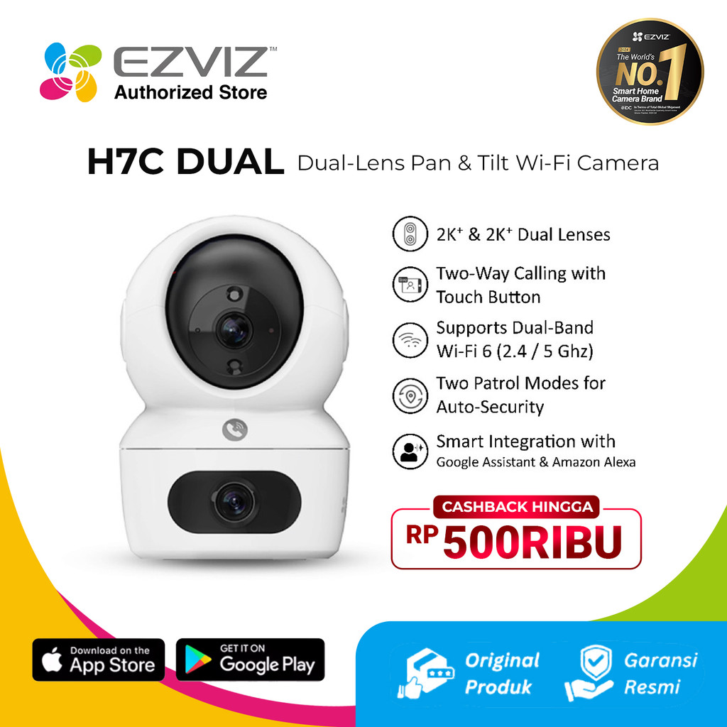 EZVIZ H7C CCTV Dual-Lens 2K+ & 2K+ Smart Home Wifi Pan Tilt IP Camera