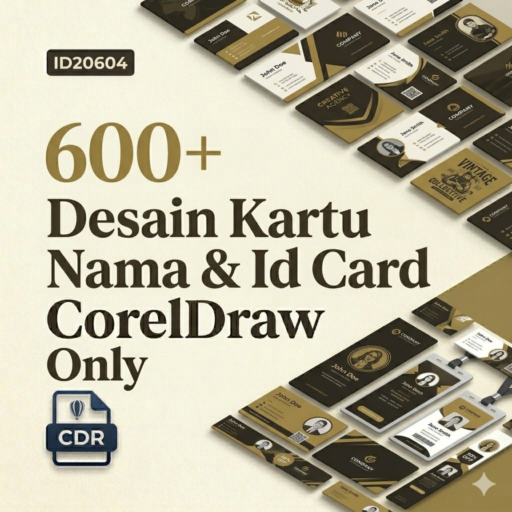 ID20604 - 600 Desain Kartu Nama & ID Card | Koleksi Template CorelDRAW Eksklusif untuk Proyek Kreati