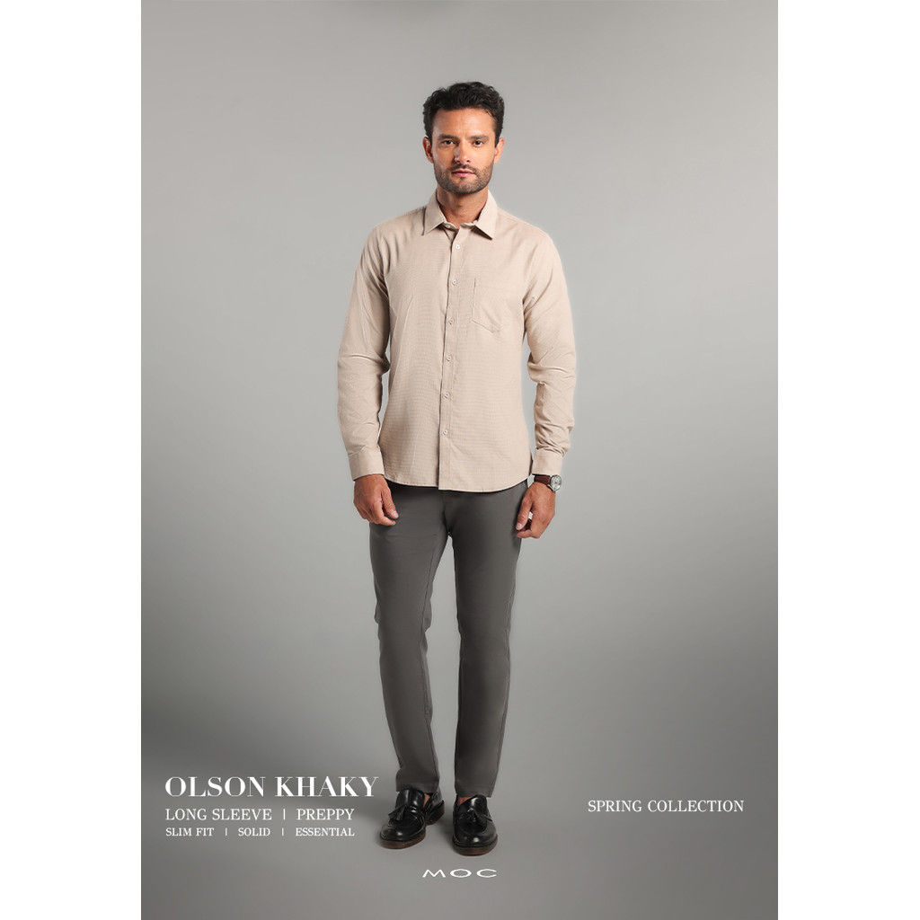 MOC - Kemeja Corduroy Pria Lengan Panjang Olson - Khaki