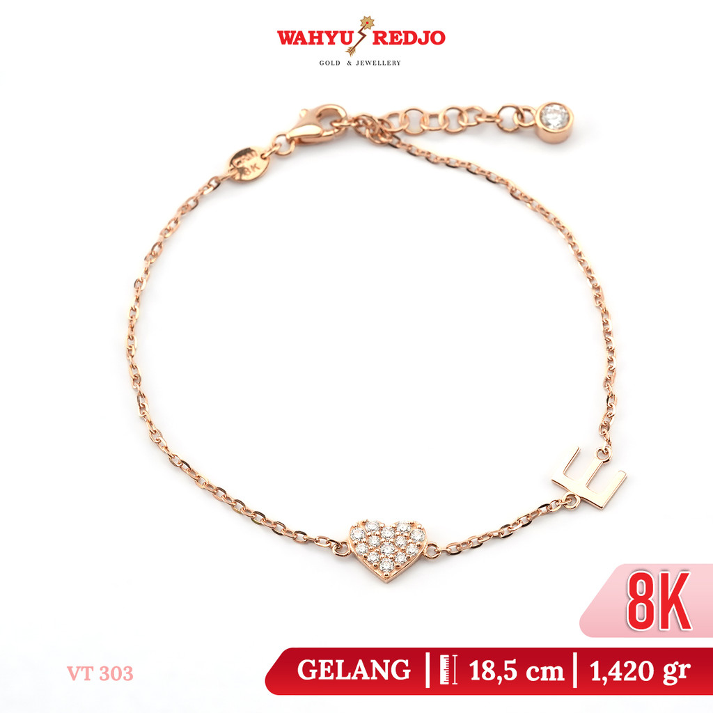 Gelang Emas Love Extenction Huruf 8K Wahyu Redjo Pameran