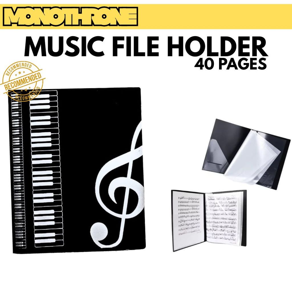 Buku Folder Penyimpanan File Kertas Musik Piano Gitar Not Notasi Folder Organizer Map Kertas File Mu