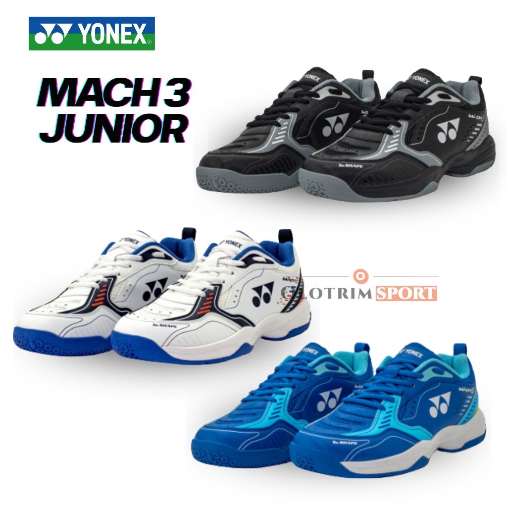 Sepatu Badminton YONEX MACH 3 JUNIOR JR ANAK MACH-3 JR Sepatu Bulu Tangkis 100% ORIGINAL YONEX