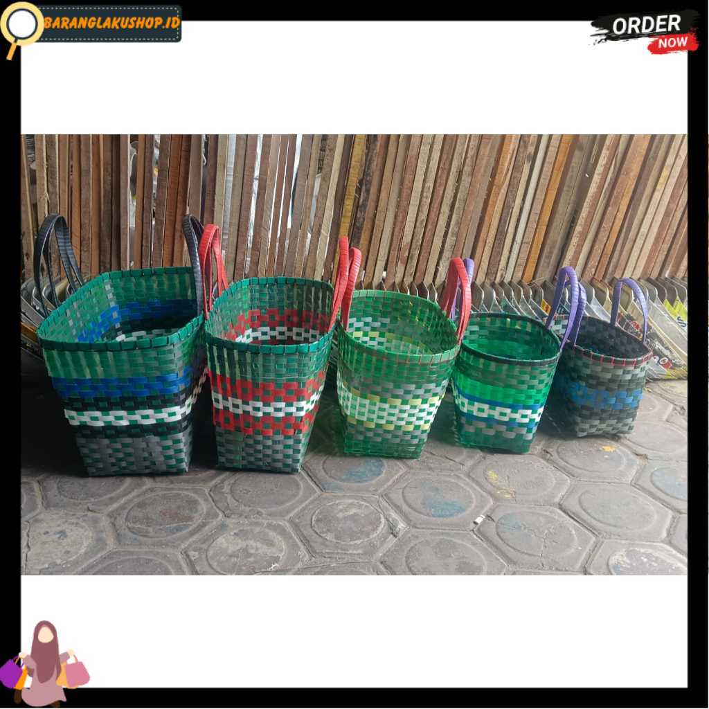 TAS ANYAMAN PLASTIK KACA PREMIUM / TAS ANYAM PLASTIK TEBAL SUPER JUMBO 5 VARIAN UKURAN / TAS PASAR B