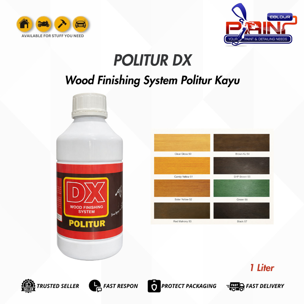 Politur DX Wood Finishing System 1L Politur Kayu - Black 57