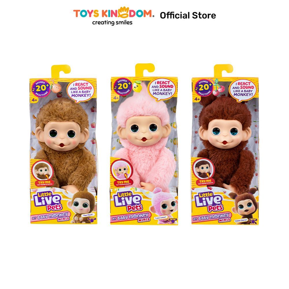 Toys Kingdom Little Live Pets My Baby Monkey Minis Single Pack Random Kids Toys Doll Boneka Karakter