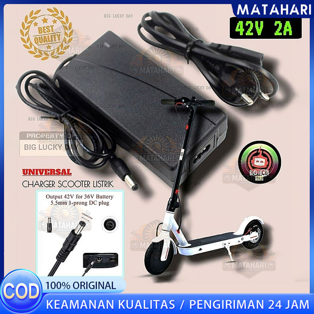 Charger 36v lithium output 42v 2A scooter listrik exotic inokim light fiido dyu himo cas batre 18650