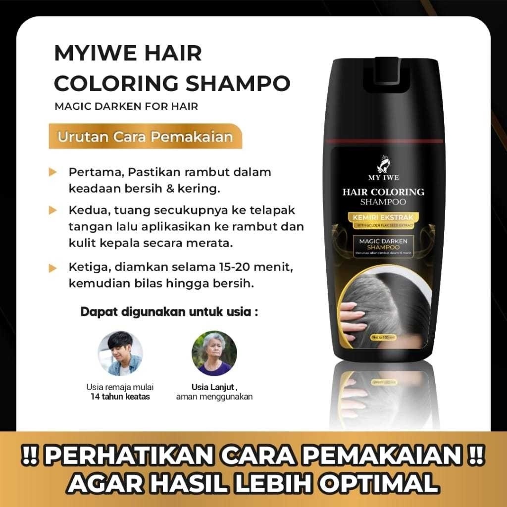 My iwe Hair Coloring Shampo Penghilang Uban - BLACK