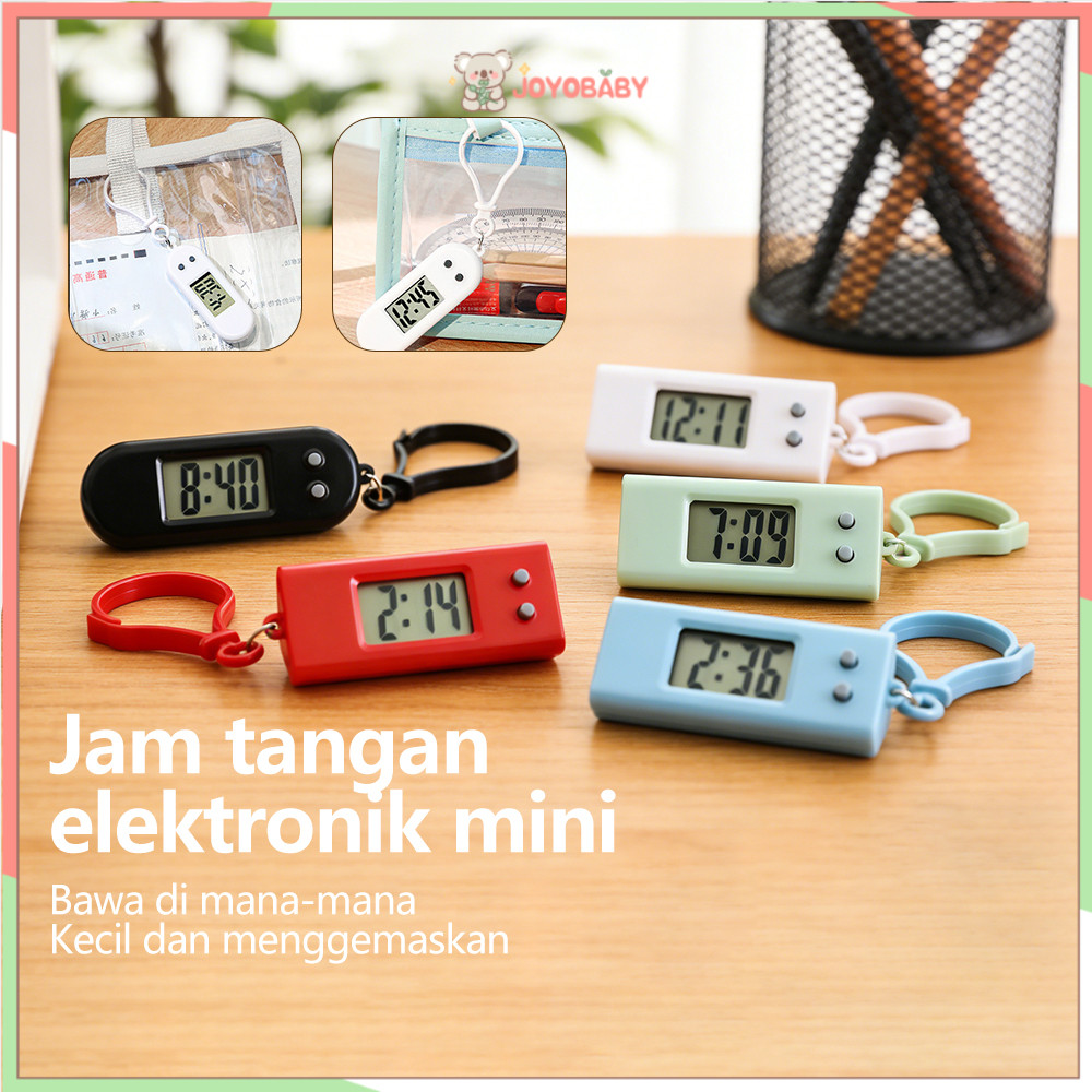 Joyobaby Gantungan Kunci Jam Digital LCD Jam Digital LCD Saku Senyap Jam mini LCD digital Untuk Ujia