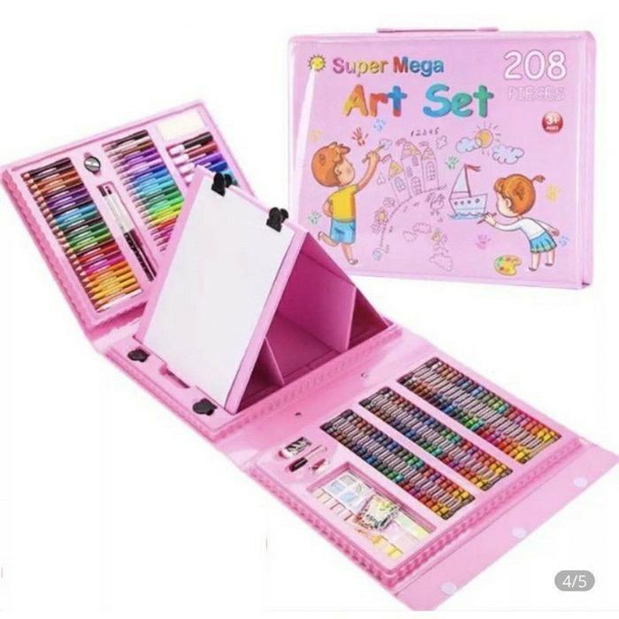 Barangunik2021 - Crayon Set 208 Alat Mewarnai Warna Set 208pcs Pensil Warna Krayon Set - 208Pink