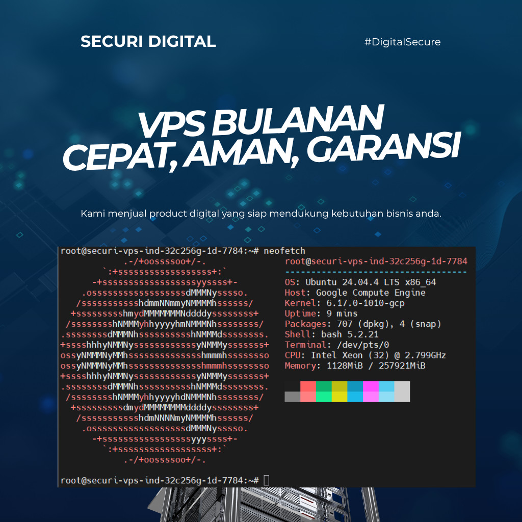 VPS Bulanan 4 - 8 CORE | RAM 16 - 64 GB | Garansi