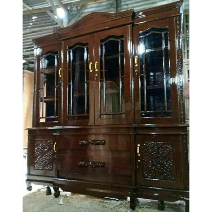 LEMARI PAJANGAN / BUFET DARI KAYU JATI MODEL KAKI 6