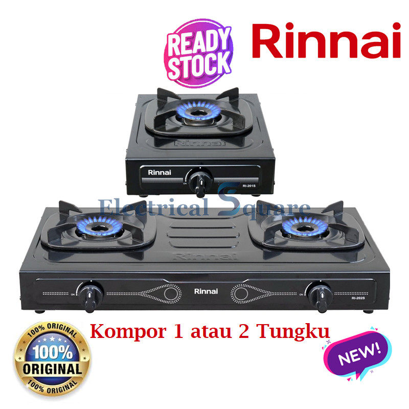 Rinnai Kompor Gas Sun Burner 1 atau 2 Tungku RI-201 S RI-202 S Original SNI