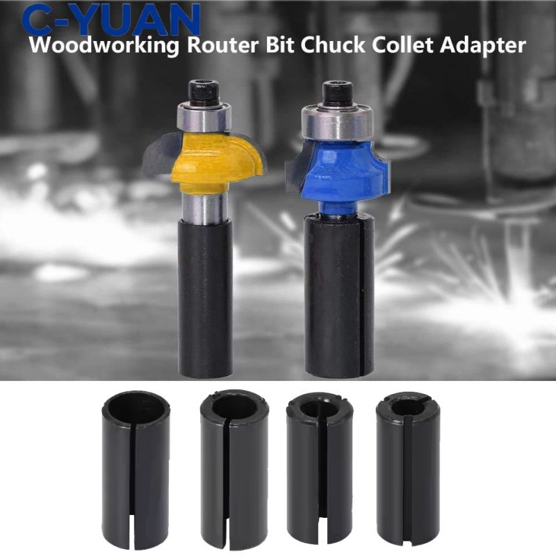 Collet Router 4pcs Set 12.7mm Adapter Sleeve Mata Profil Mesin Router Collet Sleeve Sok Sambungan Ro