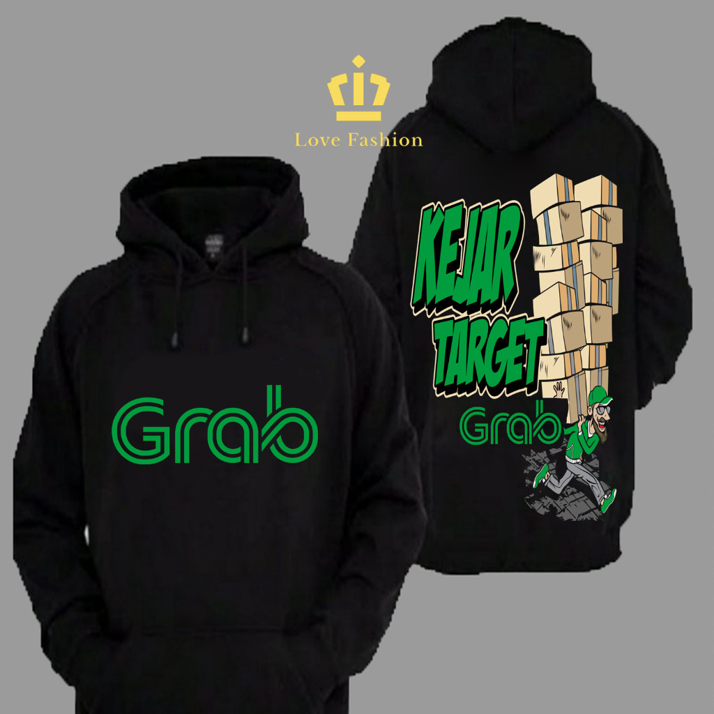 Sweater Hoodie Distro GRAB Kejar Target Gacor Grab Car Food Premium Terbaru