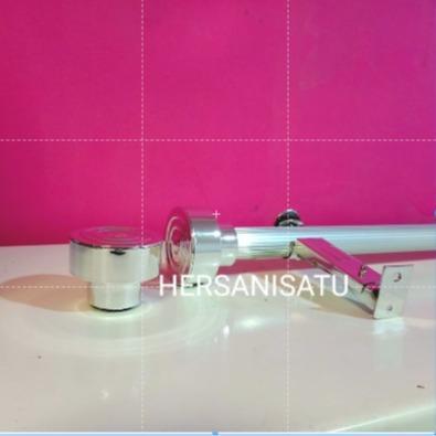 (Toko Perabot Madam) Rel Gorden Rollet Tiang Gordyn Full Set Batang Hordeng Pintu Jendela Endcup Min