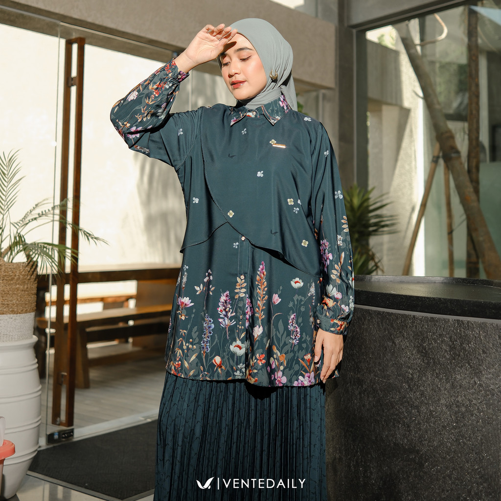 Ventedaily - Arela Set Rok Elegan Setelan Atasan Bawahan Rok Plisket Kondangan Lebaran 2026