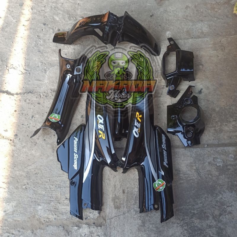 COVER BODY HALUS YAMAHA ALFA BODY BODI SET ALFA WARNA HITAM