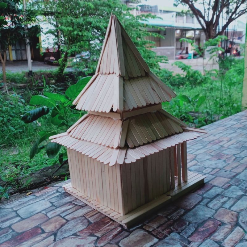 miniatur masjid sultan tidore dari stik es krim