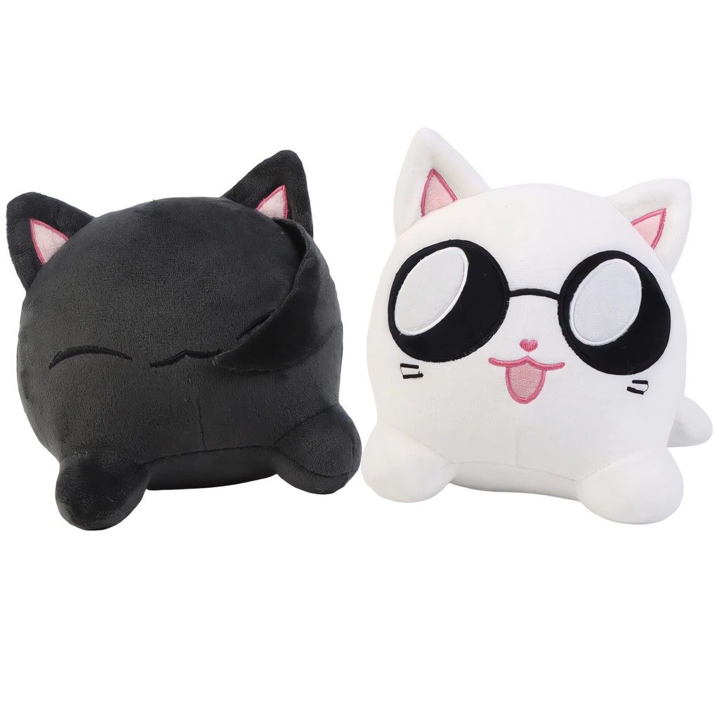6.69in Gojo and Geto Plush Toys Plush Cat Toy Soft Stuffed Plush Animal Toys Black Cat White Cat Plu
