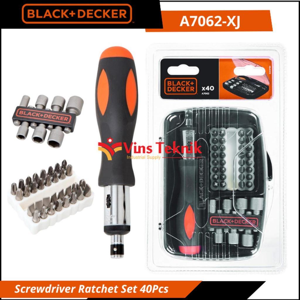 Black+Decker A7062-XJ Compact Screwdriver Ratchet Set 40 Pcs