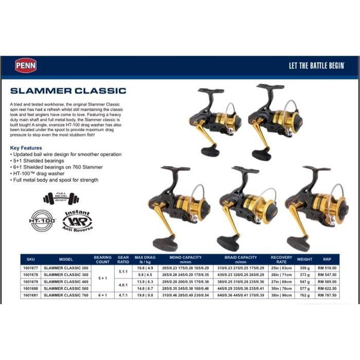 REEL PANCING PENN SLAMMER CLASSIC 260 360 460 560 760 NEW | REEL SPINNING | REEL LAUT | REEL PENN | 