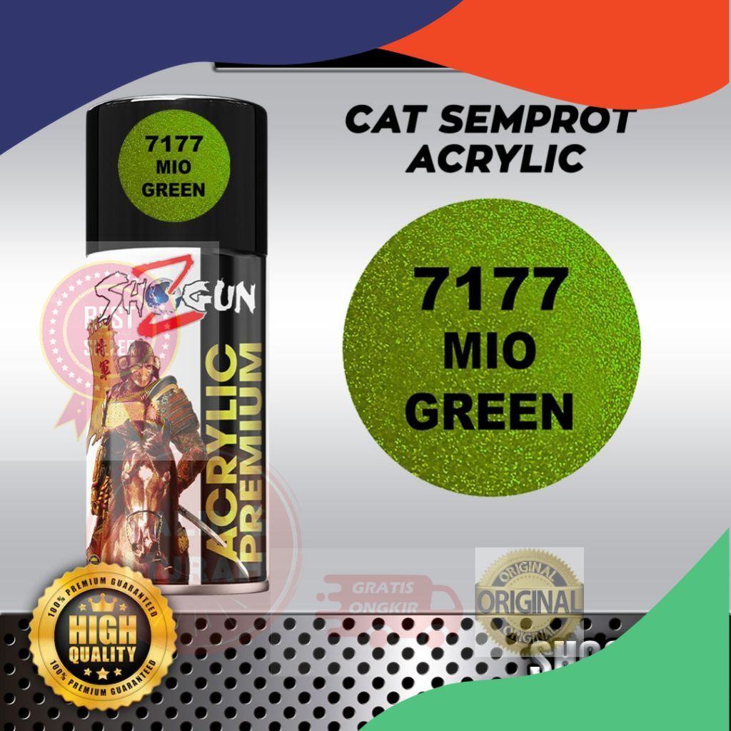 Cat Shogun Z Akrilik 7177 Mio Green Warna Hijau Metalik Glossy Cocok untuk Motor, Mobil & Logam