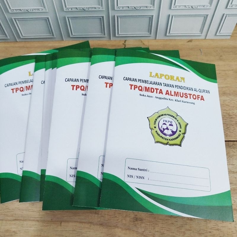 TERLARIS Raport B5 Penilaian hasil belajar Santri Madrasah Tpq Tpa Cetak Custom Ukuran Buku Boxy