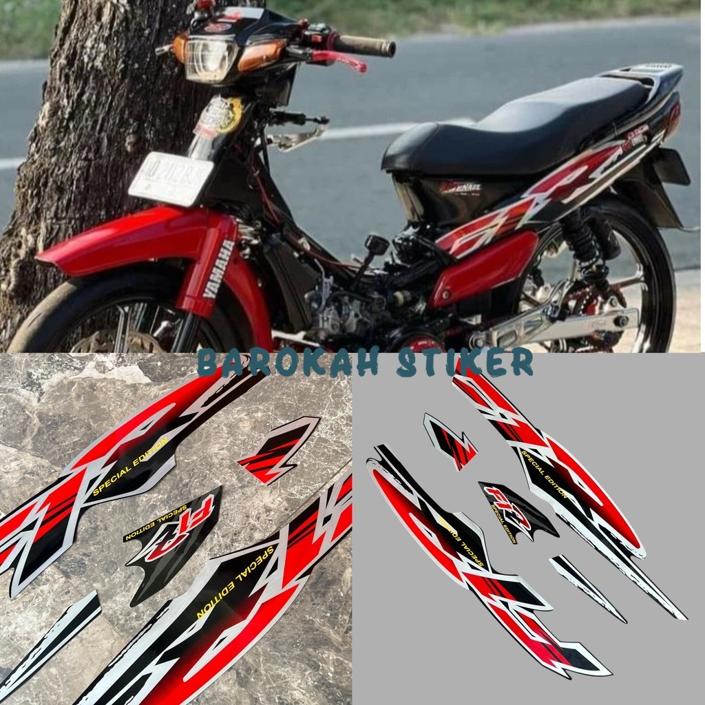 Striping stiker for Yamaha f1zr fiz r f1 zr 1996 hitam merah stiker list body fullset