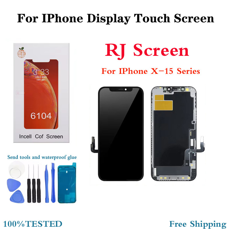 RJ LCD Screen For iPhone X 11 12 13 14 Pro Max Mini Plus LCD Display Tou Screen Digitizer Assembly N