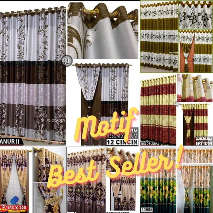 Promo Paket Hemat Gorden Jendela Dan Pintu Isi 4 10 Lubang Ring Tinggi 150 cm dan 220 cm Smokering M