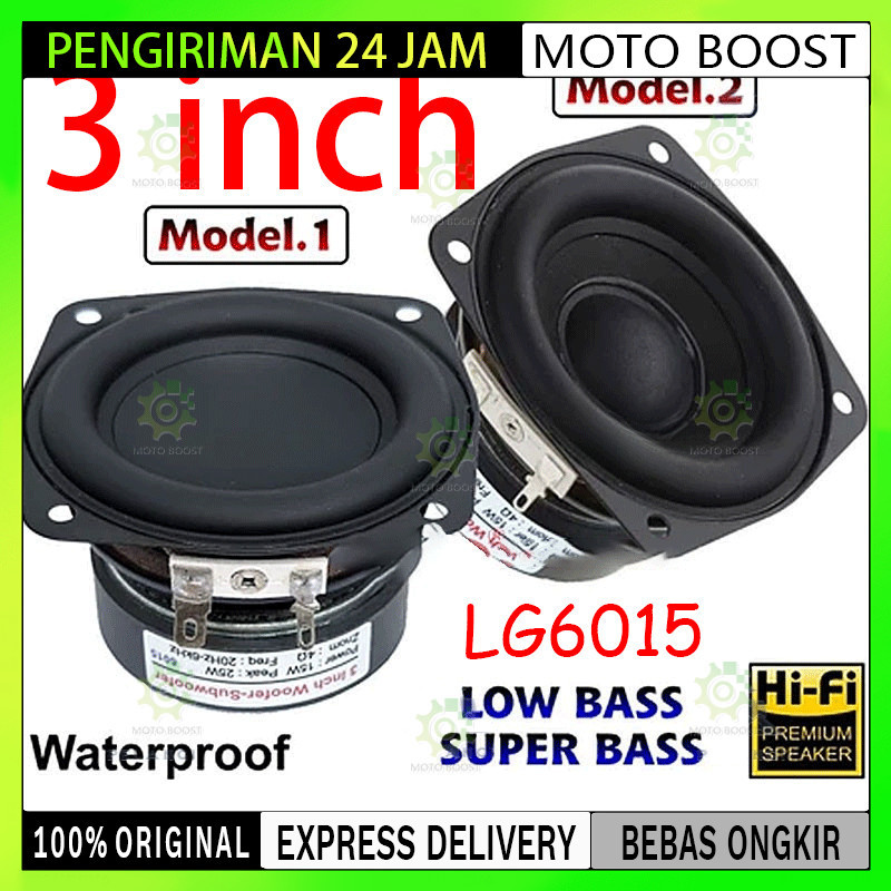 Speaker 3 Inch LG-6015 Super Bass 4 Ohm 15W-25W Woofer Subwoofer