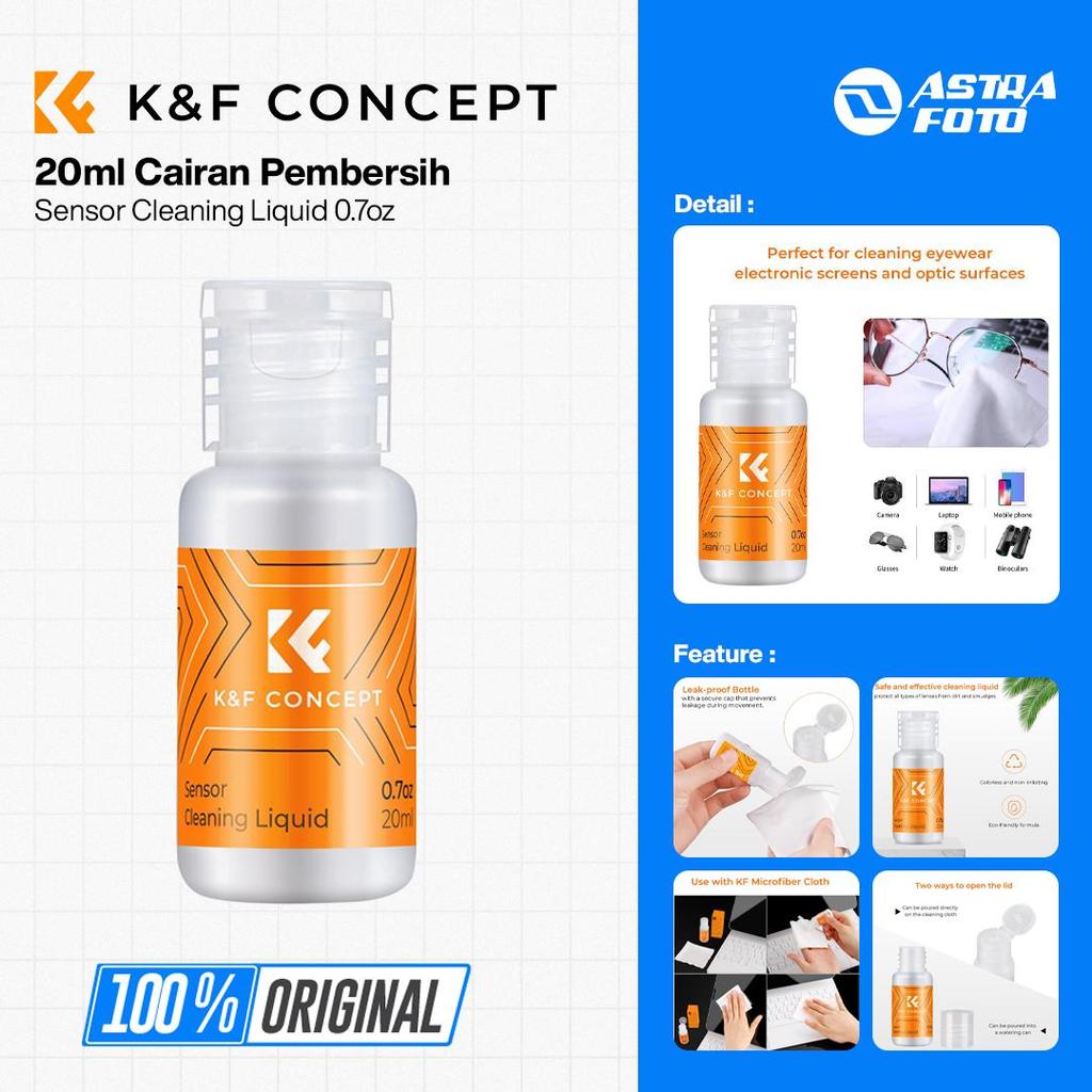 K&F Concept KNF Concept 20ml Cairan Pembersih Kamera Lensa LCD Kacamata Sensor Cleaning Liquid 0.7oz