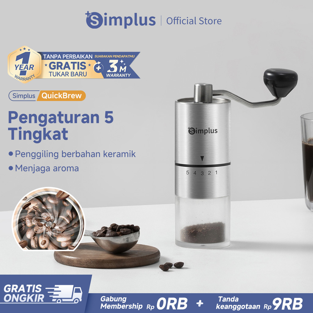 Simplus Penggiling Biji Kopi Manual 25g Coffee Grinder Handheld Manual Baja Tahan Karat