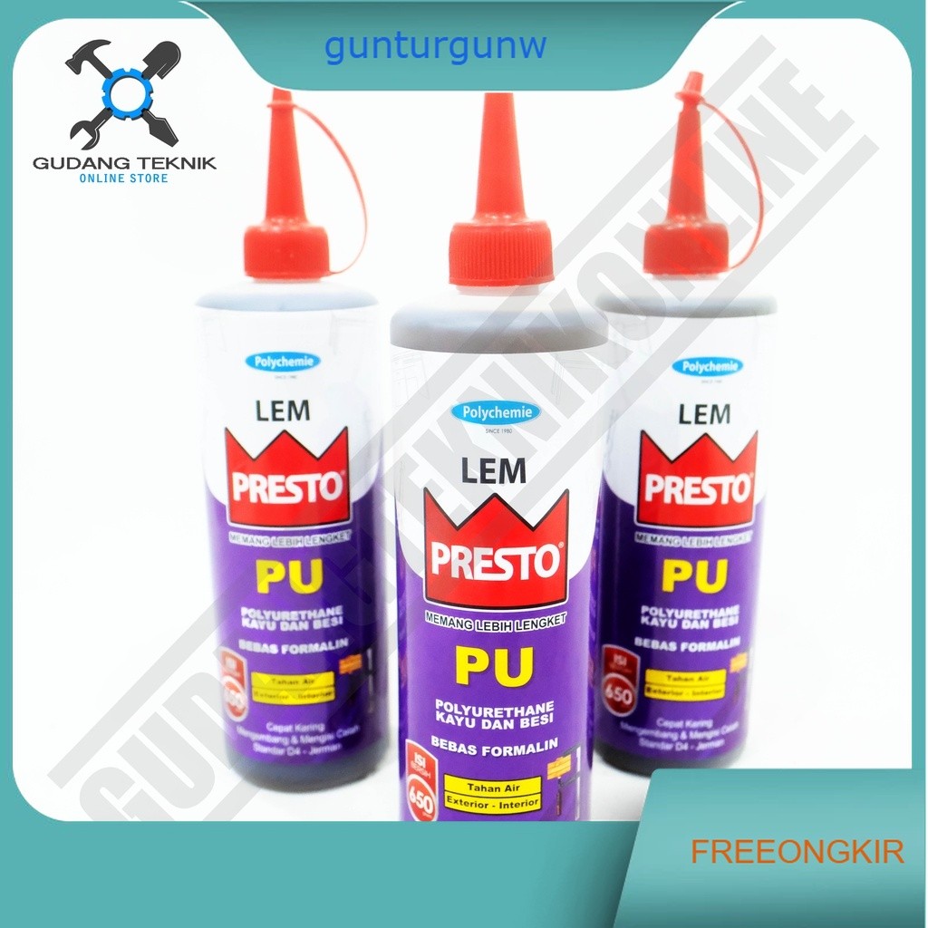 (PRESTO PU 650Gr) Lem Kayu Besi PRESTO PU 650Gram / Lem Polyurethane Wood Iron PU PRESTO SATUAN