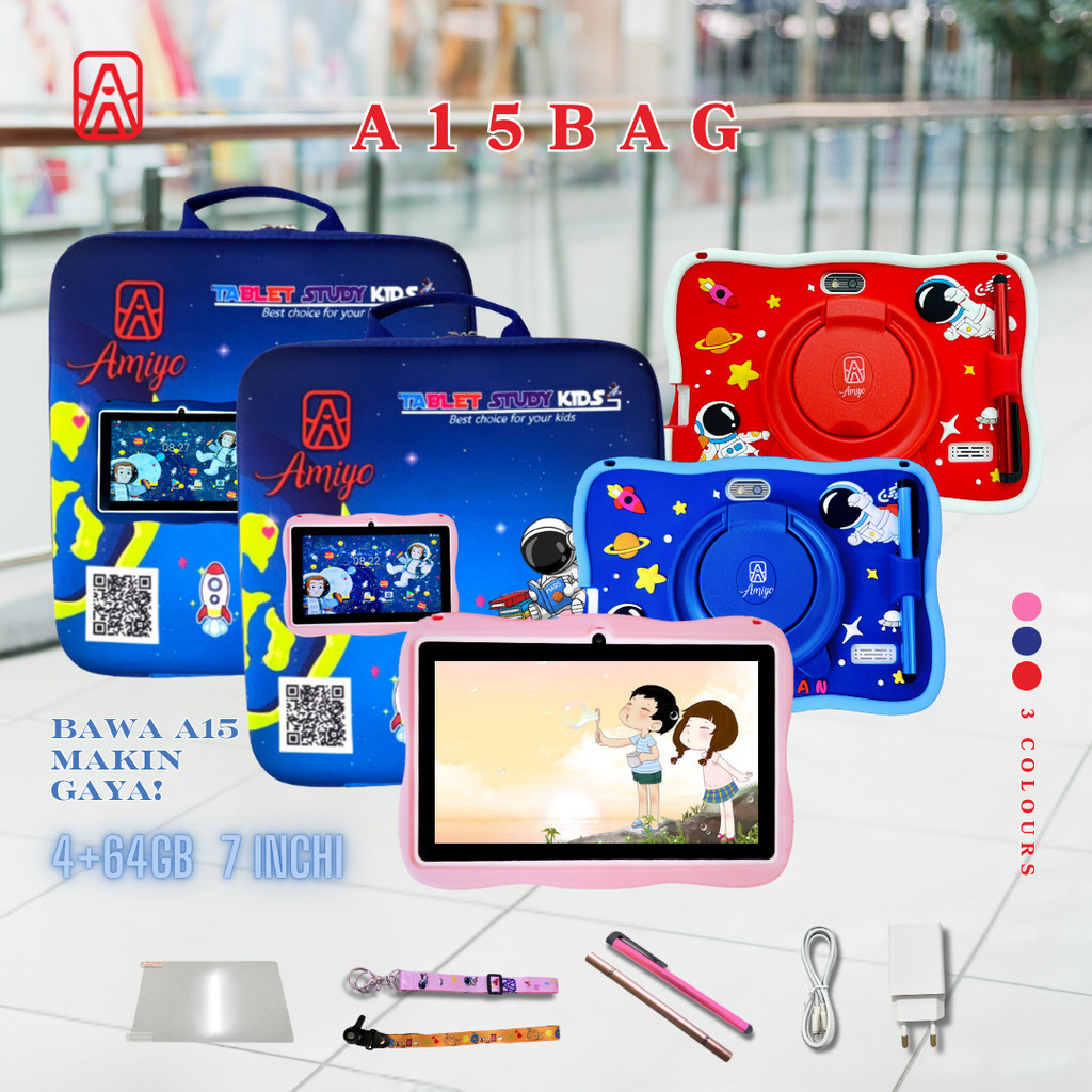 NEW Amiyo - Tablet Anak A15 + Tas
