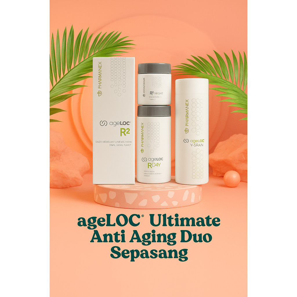 Duo Anti Penuaan Terlengkap / ageLOC Boost + R2 - Rawat Kulit & Sel dari Dalam, Hasil Kulit Kencang 