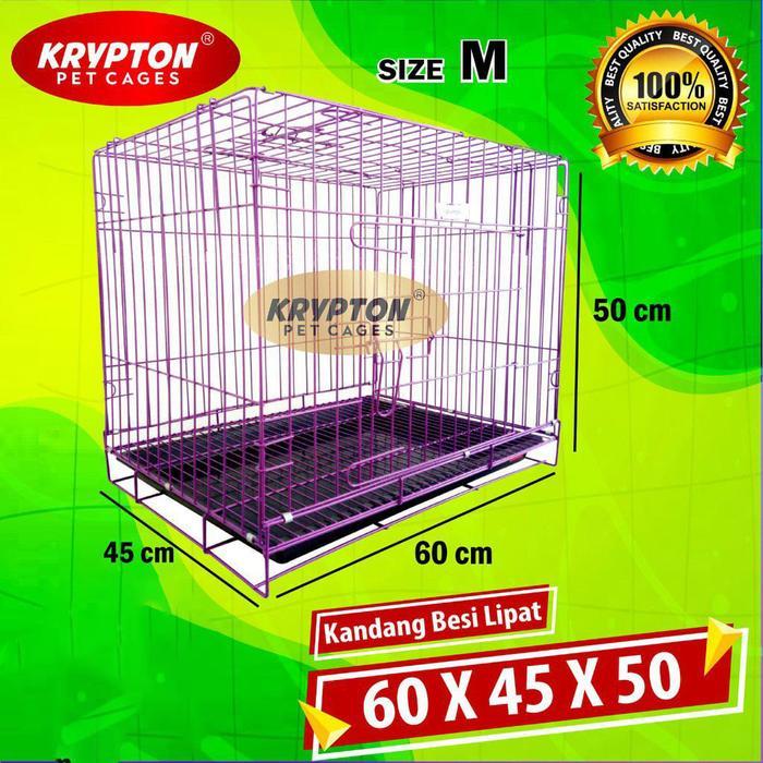 KANDANG BESI LIPAT 60 KUCING (60x45x50) Anjing Kelinci Tupai Musang - KRYPTON