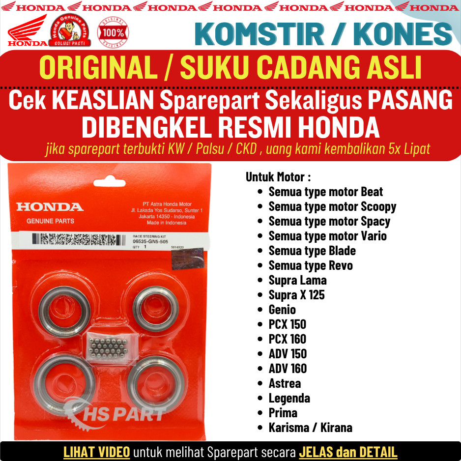 Komstir Comstir Kones Beat Scoopy Spacy Vario 110 Karbu Original AHM Honda 100%