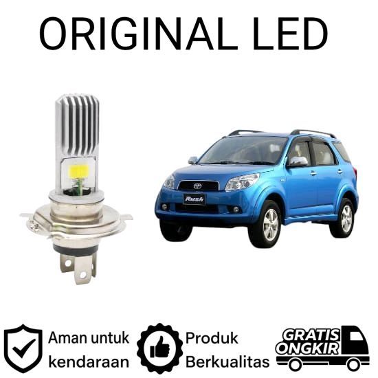 AM 2pcs Lampu Utama LED H4 COB Mobil Toyota Rush 2007 2012