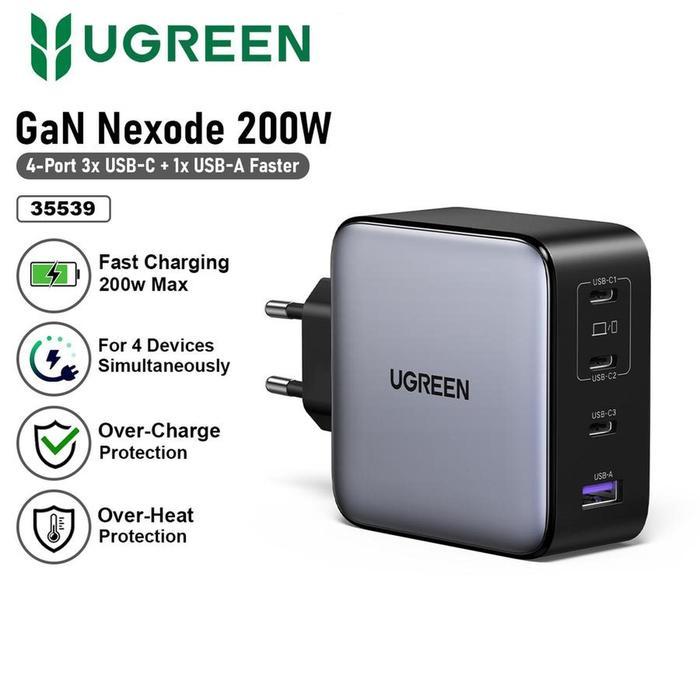 UGREEN 35539 NEXODE GAN 200W GRAY Kepala Charger GAN Nexode 200w
