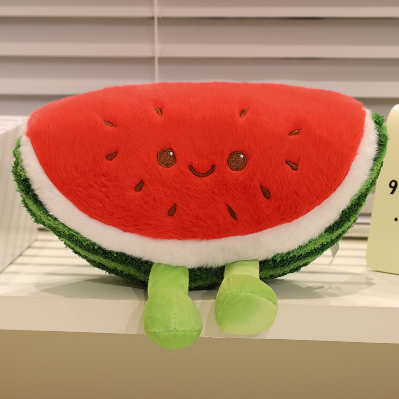 Cartoon Fruit Plush Toy Watermelon Pineapple Persimmon Lemon Apple Dragon Fruit Pea Carrot Pumpkin S