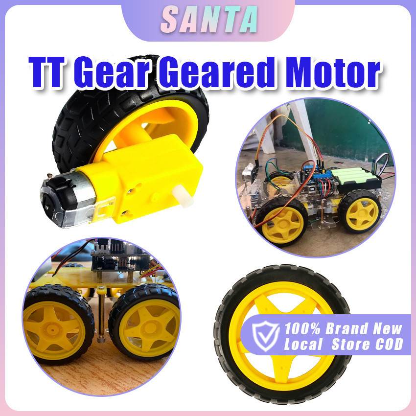 Motor Gear TT dan Roda Mobil Robot, Motor Gear Robot Mobil Pintar Berkualitas Tinggi