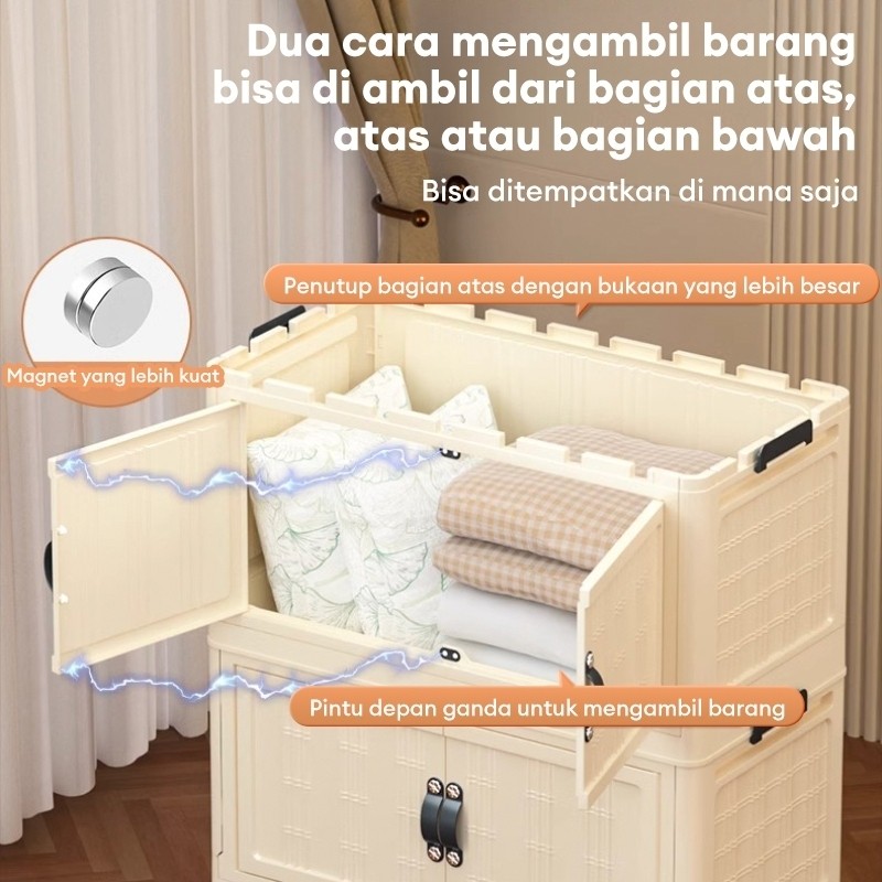 Lemari Plastik Susun Rak Kabinet Susun Lipat Lemari Plastik Lipat Penyimpanan Serbaguna Lemari Anak 