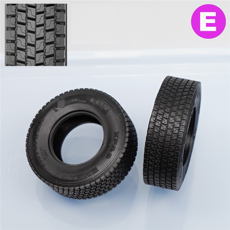 2 PCS RC Tire High Quality Rubber Tyre For Tamiya 1/14 Rc Tactor Truck Trailer 770S TGX FH16 -traile