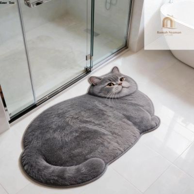 Keset Kaki Diatome Karakter Kucing 5D / Keset Kamar Mandi / Keset Lantai Anti Slip /Kucing lucu berb